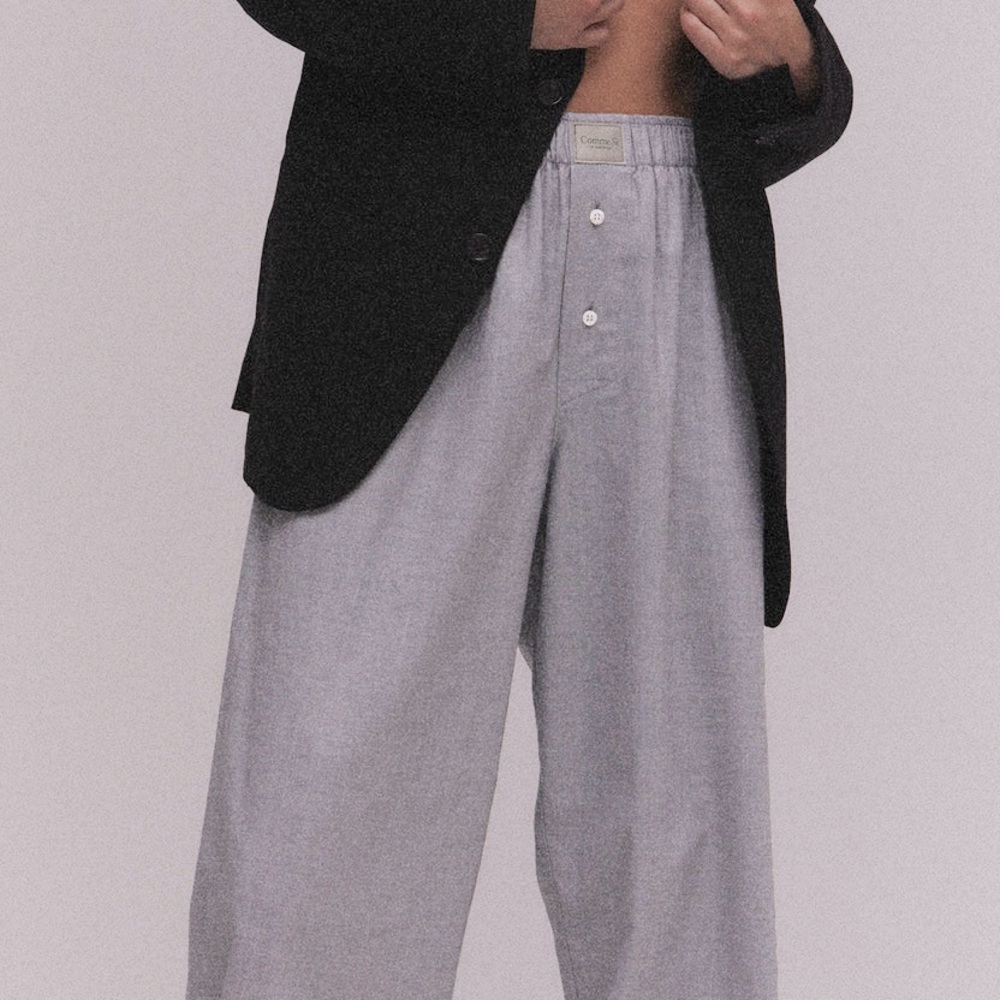 Comme Si La Boxer Alta in Grey Herringbone